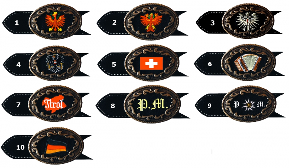 Bild 1 von Gürtelschnalle<br>mit Wunschlogo bestickt  / (Logo) 02-Tiroler Adler 2 / (Ausführung) A
