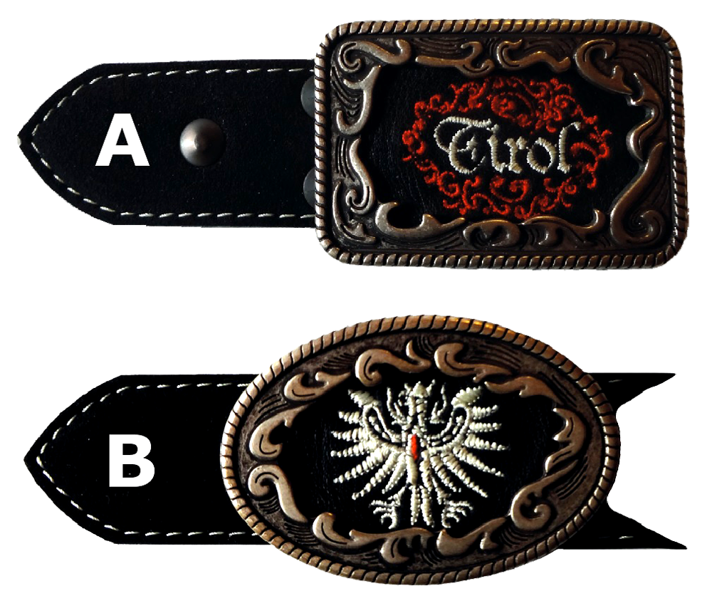 Bild 1 von Gürtelschnalle<br>mit Wunschlogo bestickt  / (Logo) 01-Tiroler Adler 1 / (Ausführung) A