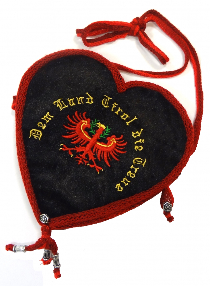 Bild 1 von Herzerltasche<br>Dem Land Tirol die Treue  / (Umrandungsfarbe) rot