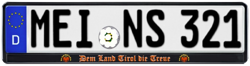 Bild 1 von KFZ-Kennzeichenhalter<br>Dem Land Tirol die Treue  / (Ausführung) für österreichische Kennzeichen