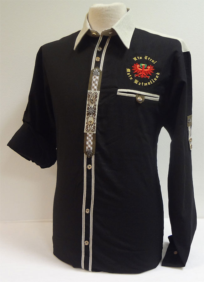 Bild 1 von Elegantes Trachtenhemd<br>langarm<br>schwarz  / (Größe) XXXXXL ( + 5,- &euro; )